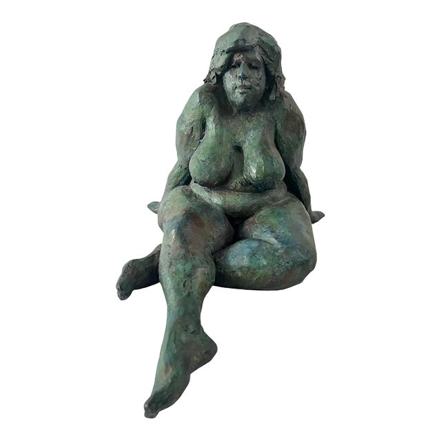 Nude Sitting Woman Bronze Sculpture by James Patrick Maher For Sale