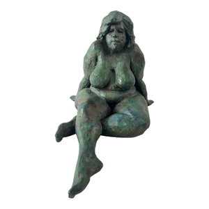 Nude Sitting Woman Bronze Sculpture by James Patrick Maher