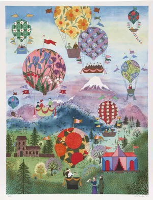 Jack Hofflander Floral Balloons Serigraph