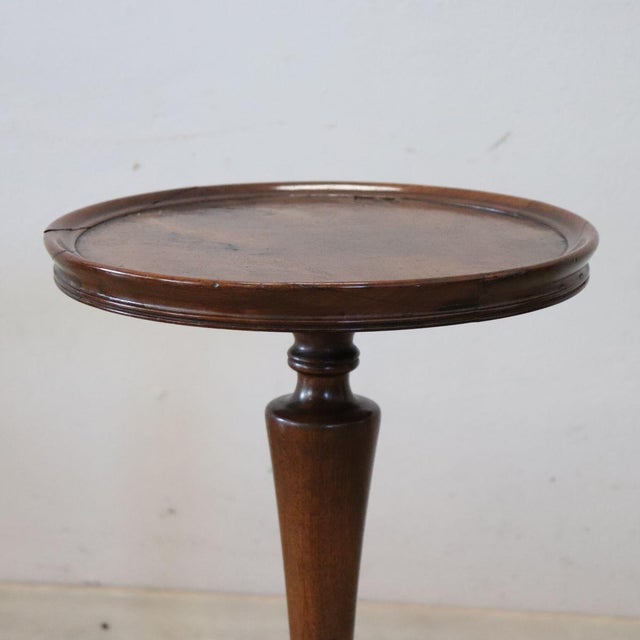 Wood 20th Century Round Walnut Pedestal Table For Sale - Image 7 of 12