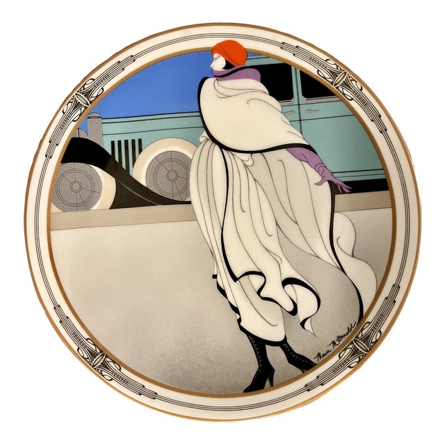 Late 20th Century W. S. George Art Deco Motion Series Plate, *Arriving in Style* by Artist Marci McDonald For Sale