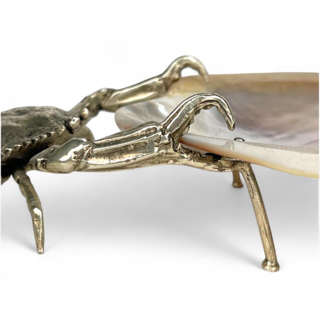Silver A Silver Plated Bronze Sculpture of a Crab For Sale - Image 8 of 12