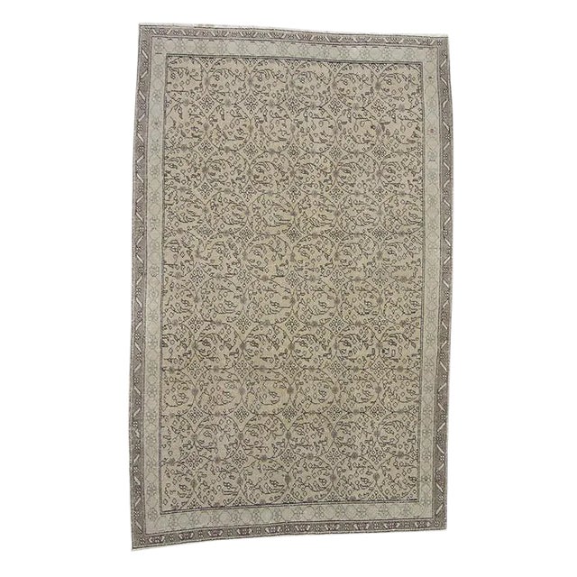 1960s Vintage Washed Out Turkish Rug- 5′7″ × 8′8″ For Sale
