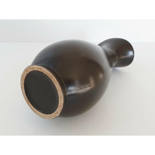 Vintage French Pitcher in Black Ceramic by P.l. Brigitte, 1950s For Sale - Image 6 of 8