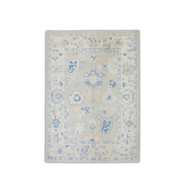 Textile Modern Turkish Oushak Rug 6'1" x 8'9" For Sale - Image 7 of 7