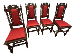 Antique Dining Chairs, Set of 4