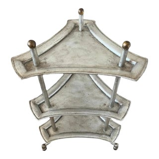 Jacques Garcia for Baker Furniture 3 Tiered Silver and Gold Leaf Side Table For Sale