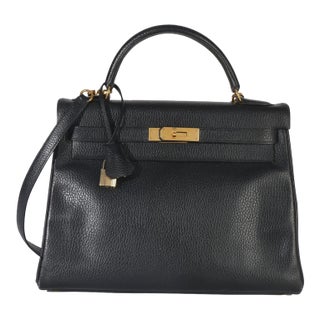Vintage Black Ardennes Kelly 32 GHW For Sale