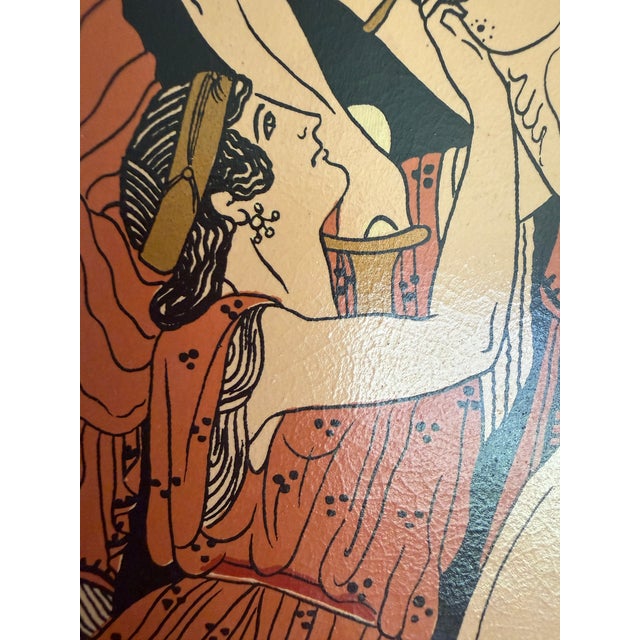 Traditional 1980s Hand Painted Greek Wall Plate D. Vassilopoulos Roman Warriors Large Ornate For Sale - Image 3 of 8