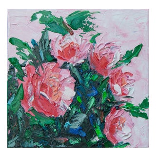 Natalia Vypritskaia, Pink Peonies, Oil on Canvas For Sale