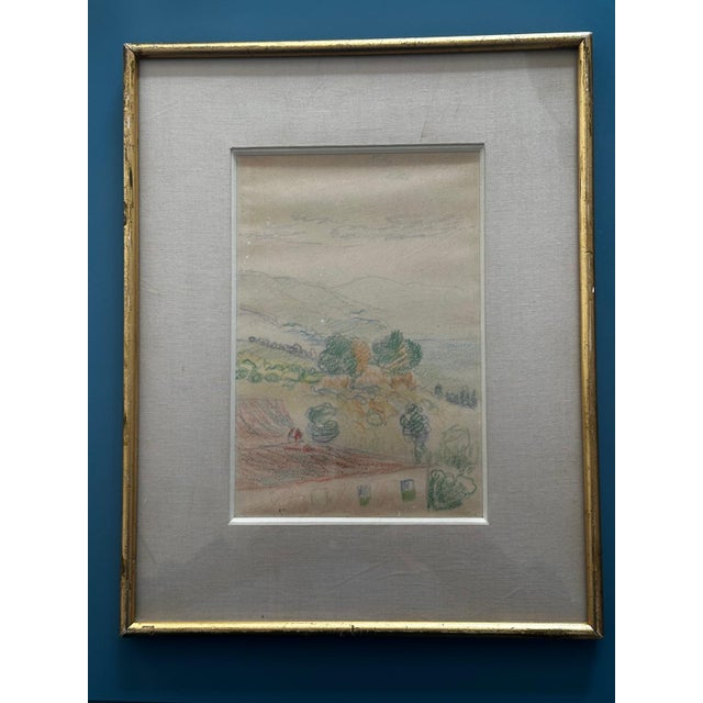 Henri-Edmond Cross, Landscape of Provence, 1800s, Colored Pencils on Paper, Framed For Sale - Image 17 of 17