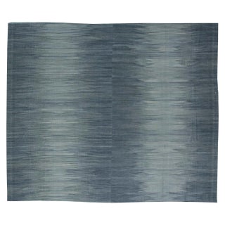 Contemporary Muted Silver, Blue Flat-Weave Wool Rug by Doris Leslie Blau For Sale