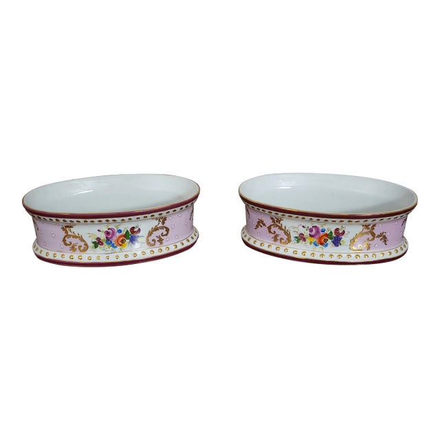 Pair Chinese Porcelain Decorated Planter Bowls For Sale
