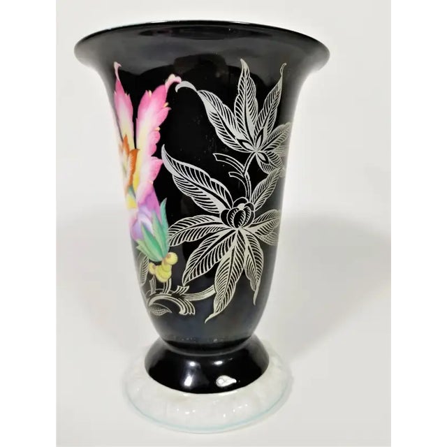 Black 1970s Porcelain Vase Heinrich H & G Selb Made in Germany For Sale - Image 8 of 9