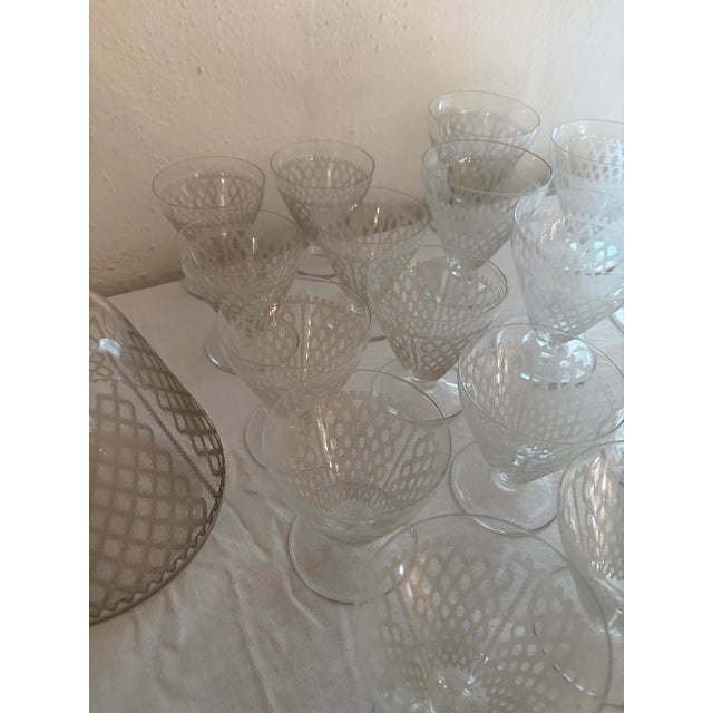 Vintage Baccarat Glassware Set and Decanter, 1930s, Set of 20 For Sale - Image 9 of 12