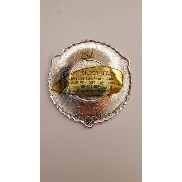 "Ms" Japanese Vintage Silver Bronze 13 Piece Drinking Cups & Saucers - Set of 6 For Sale - Image 4 of 7