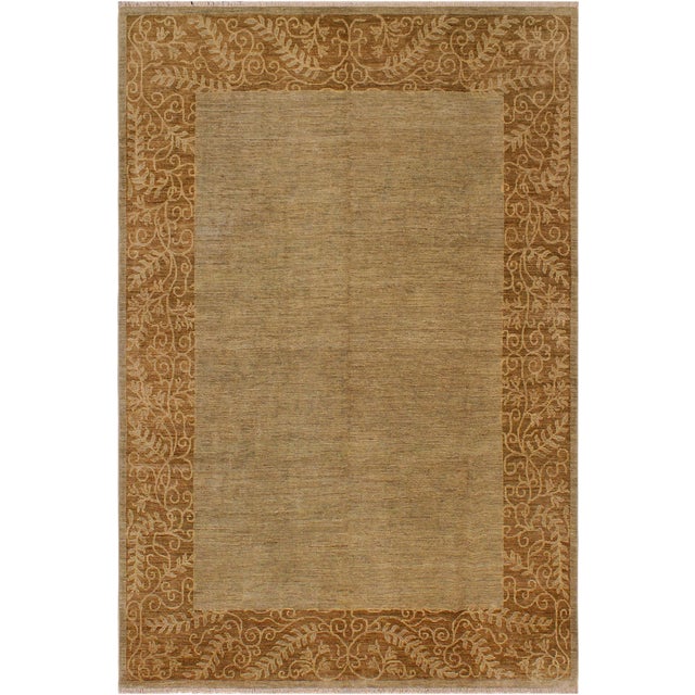 Modern Ziegler Green/Brown Wool Rug - 8'11'' X 11'10'' For Sale - Image 10 of 10