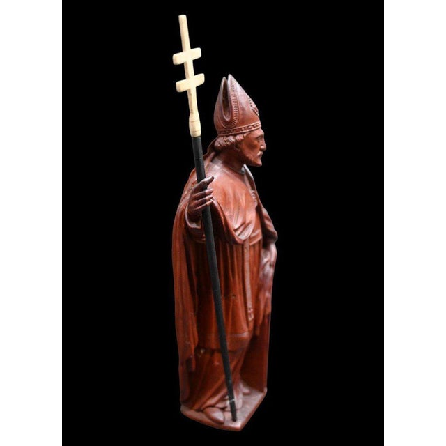 Carved Boxwood Statue of Saint Eloi For Sale - Image 6 of 9