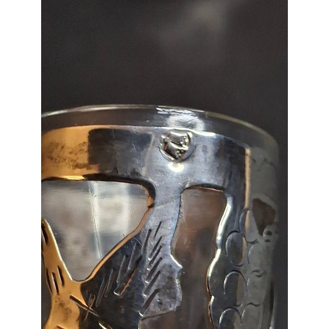 Vintage Mexican Sterling Silver Judaica Kiddush Cordial Cups Star of David Grapes Art Mexico 53g - Set of 5 For Sale - Image 11 of 18