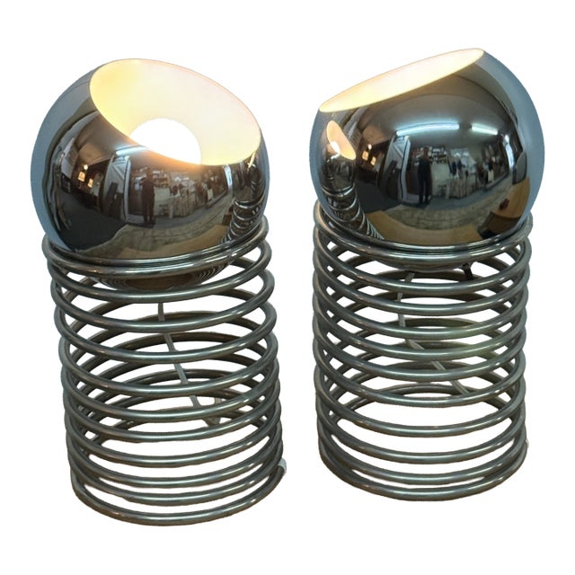 Mid 20th Century Style After Ingo Maurer Spring Mid Century Modern Tables Lamps - a Pair For Sale