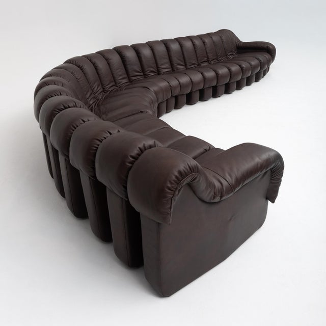 De Sede De Sede Ds-600 Non-Stop Sofa in Deep Espresso Brown Leather, 1980s For Sale - Image 4 of 18