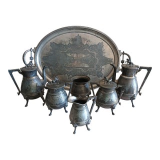 Late 19th Century Webster Silver Plate Coffee/Tea Service With Horse Finials - 7 pcs For Sale