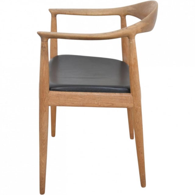 JH503 The Chair in Oak and Black Leather by Hans Wegner, 1960s For Sale - Image 13 of 18