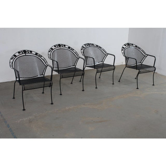 Set of 4 Mid-Century Modern Salterini Curve Back Outdoor Arm Chairs B, Attributed For Sale - Image 4 of 4