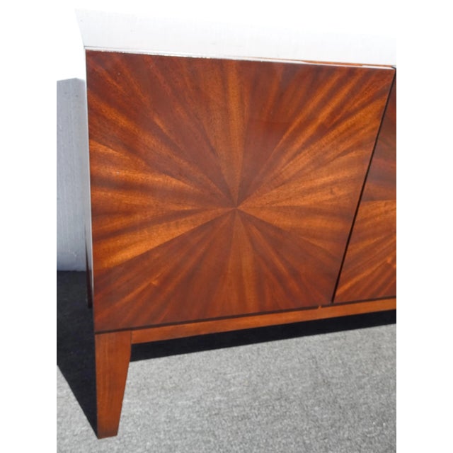 Wood Vintage Williams Sonoma Style Starburst Console Table Credenza ~ Mid Century Mod For Sale - Image 7 of 12