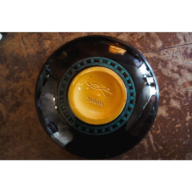 Turquoise Green Small Plate Stoneware Pottery by Herman A. Kähler of Denmark For Sale In Des Moines, IA - Image 6 of 7