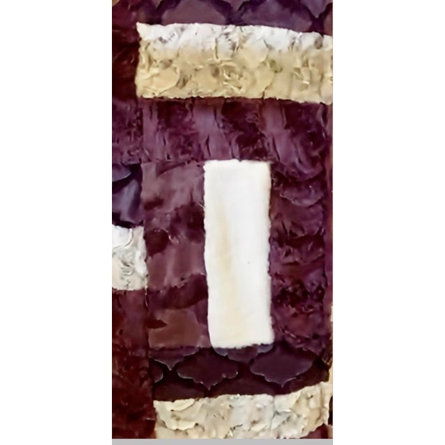 Handmade luxury patchwork Minky throw blanket in rich merlot and ivory tones. The front features an artisan patchwork...