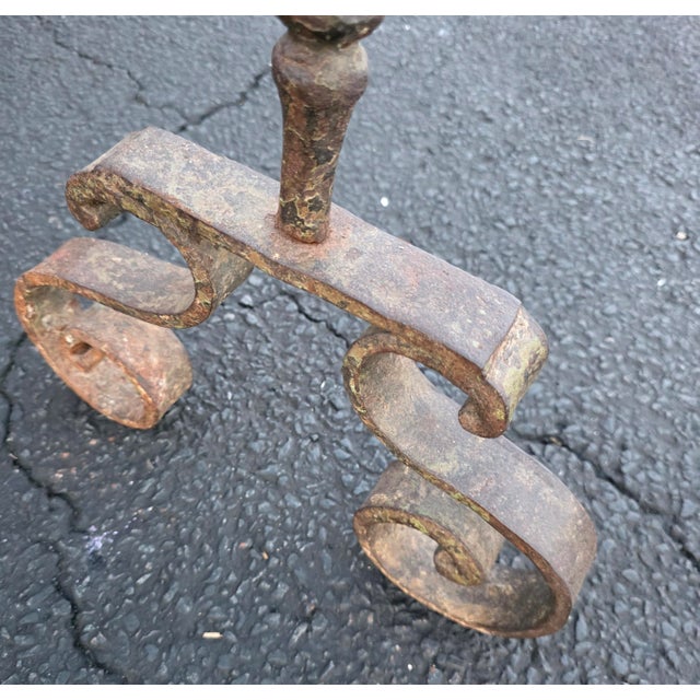Metal Spanish Colonial Revival Hand-Forged Wrought Iron Coffee Table With Glass Top, Circa 1930 For Sale - Image 7 of 11