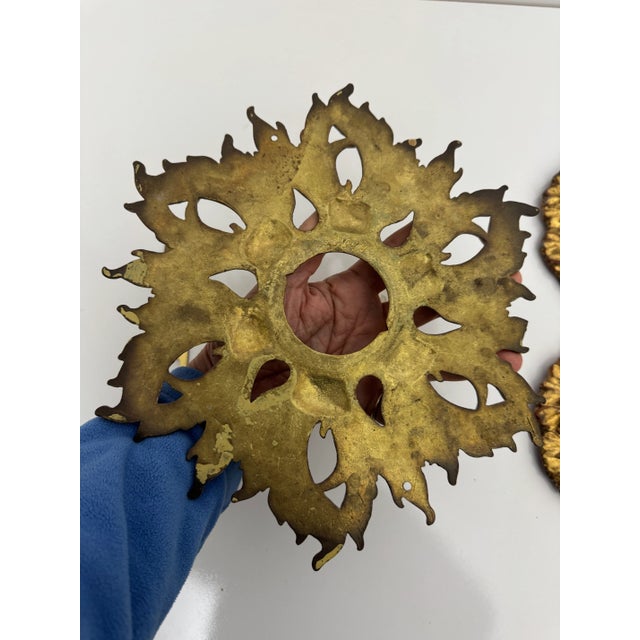 Vintage Sunburst Doorknob Hardware Plate For Sale - Image 4 of 4