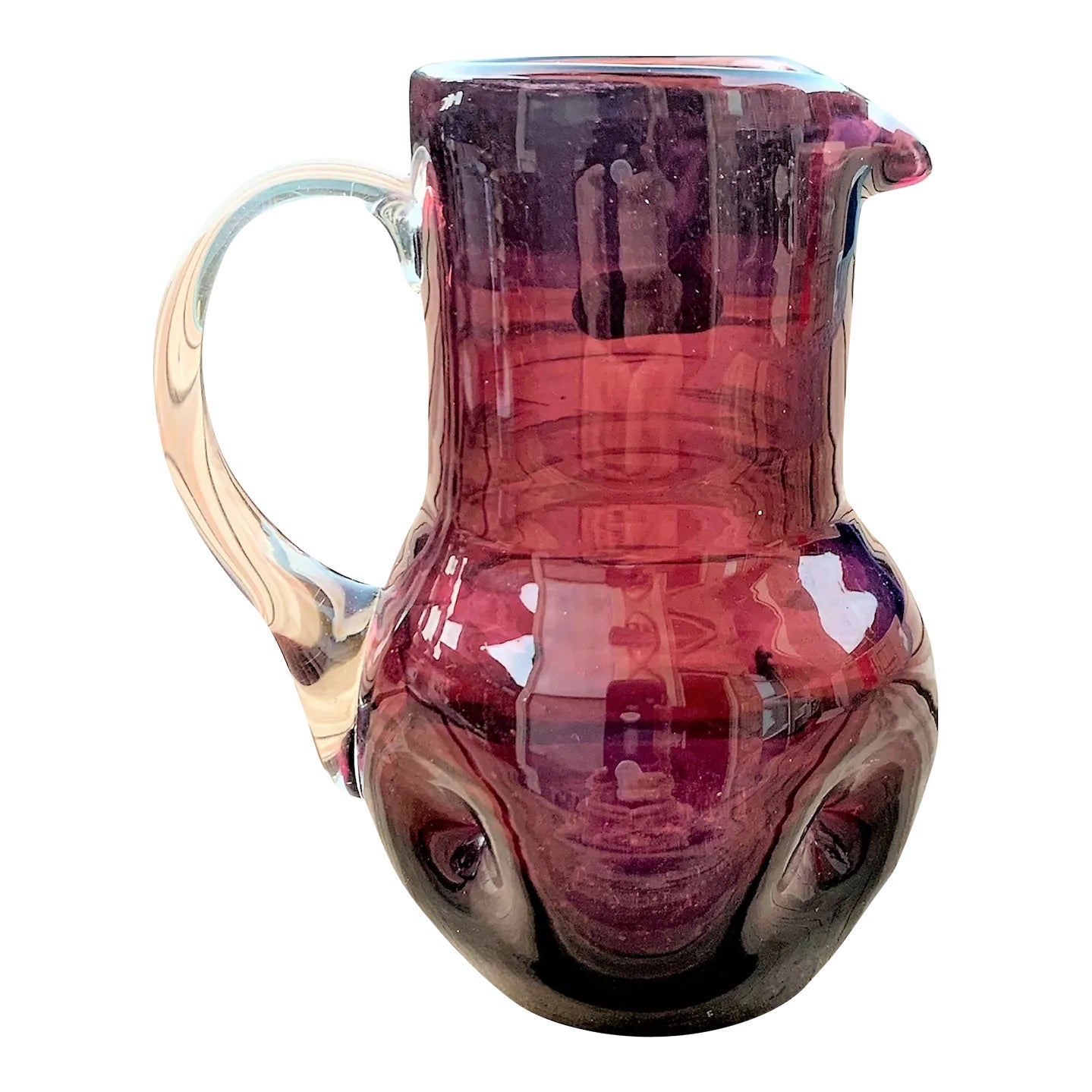 1950s Small Amethyst Bischoff Art Glass Pitcher/Creamer | Chairish