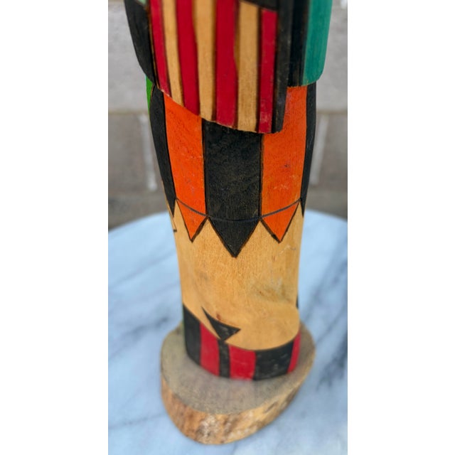 1980s Vintage Signed k.t. Spencer "Cloud Woman" Hand-Carved Wood Kachina Doll - 17.5" For Sale - Image 5 of 6