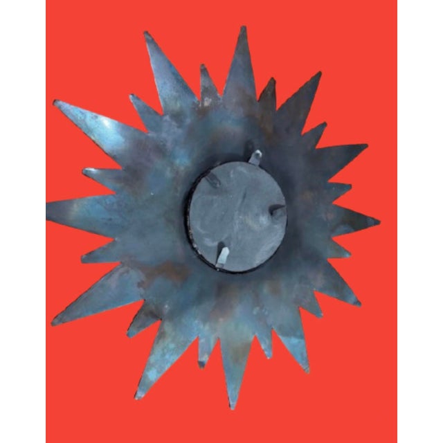 Line Vautrin Mid 20th Century French Sunburst Brutalist Mirror in the Style of Line Vautrin For Sale - Image 4 of 11