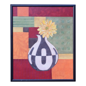 Abstract Floral With Art Deco Vase by Stephanie Marrott