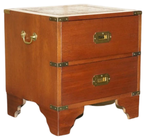 Military Campaign Side Table in Brown Leather from Harrods Kennedy