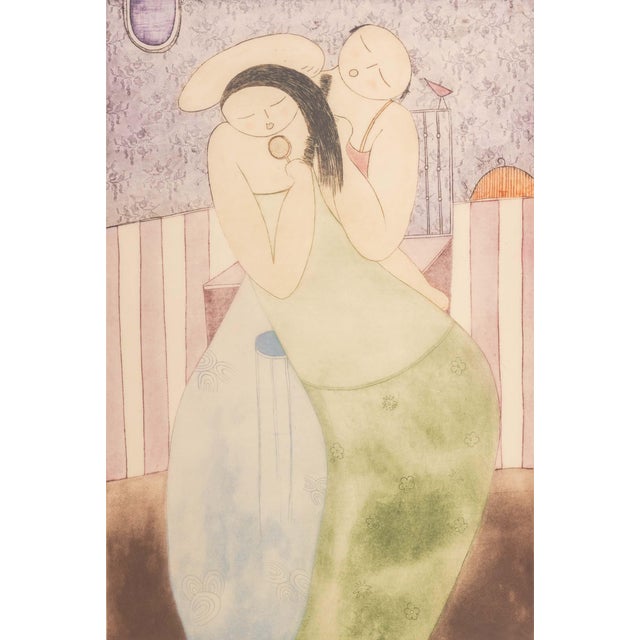 Eng Tay (Malaysian, b. 1947), "Makeup", Etching in Colors, 1987, signed in pencil lower right, titled lower center, and...