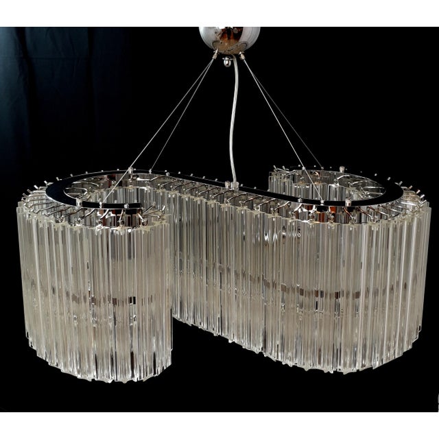 Vintage Murano Chandelier with Its Letter S Shape with Murano Prism Glass, Venice, Italy For Sale - Image 8 of 18