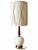 Vintage Ivory Globe Table Lamp With Raised Botanical Vines and Tall Gathered Shade For Sale In Las Vegas - Image 6 of 12