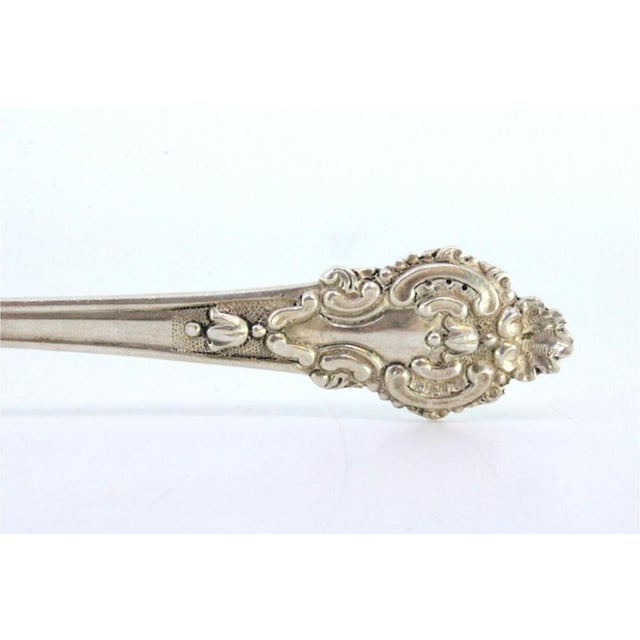 Silver Salad Spoon with Raised Grooves For Sale - Image 4 of 9