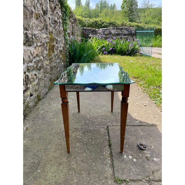 Vintage Mirrored Side Table, 1940 For Sale - Image 8 of 15