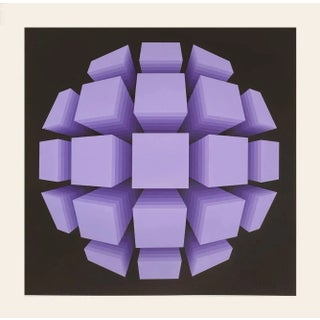 1974 Patrice Allart Square Sphere Op Art Screenprint For Sale