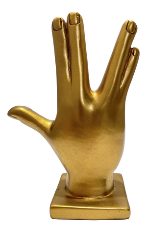 The Vulcan Salute Live Long & Prosper Spock Hand Sculpture in Gold