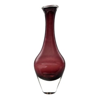 Sommerso Glass Vase by Nils Landberg for Orrefors, 1960s For Sale