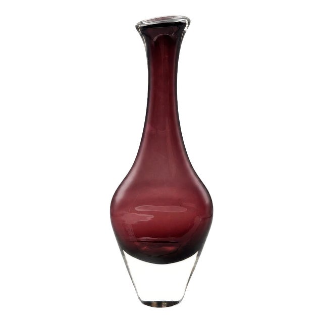 Sommerso Glass Vase by Nils Landberg for Orrefors, 1960s For Sale