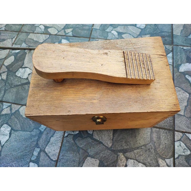 Vintage Wooden Shoe Shine Cabinet, 1960s For Sale - Image 4 of 7