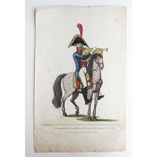 French 18th Century French Horse Grenadier Engraving For Sale - Image 3 of 3