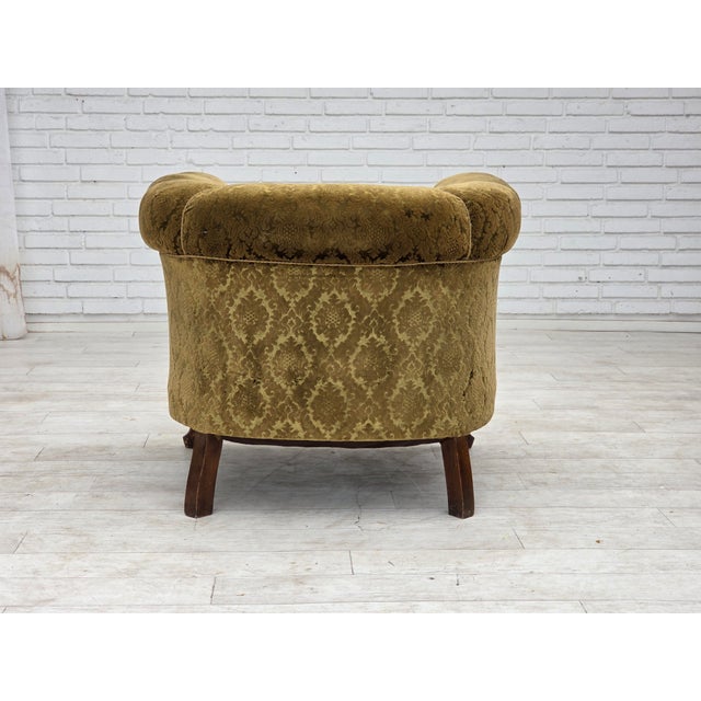 Danish Relax Chair in Velour and Beech, 1950s For Sale - Image 12 of 18